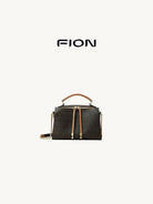 FION Monogram Canvas Crossbody Pillow Bag in Caramel