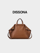 DISSONA Vegetable Tanned Leather Folded Tote in Brown