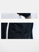 SWFI Distressed Wide Leg Cargo Shorts in Black - Detail