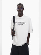 MasonPrince Embroidered Double Collar Tee in White - On Model