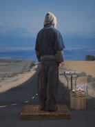 SOD Distressed Layered Effect Hoodie in Blue - On Model