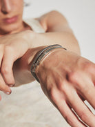 BLACKHEAD Double Layer Steel Bracelet in Silver - On Model