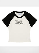 LOSTCTRL Embroidered Raglan Crop Top in White