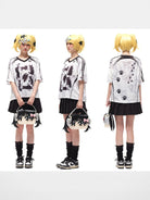 CFIERCE Black Cat Graphic Jersey in White - On Model