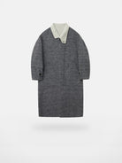 NANS Double Faced Wool Rabbit Hair Coat in Gray
