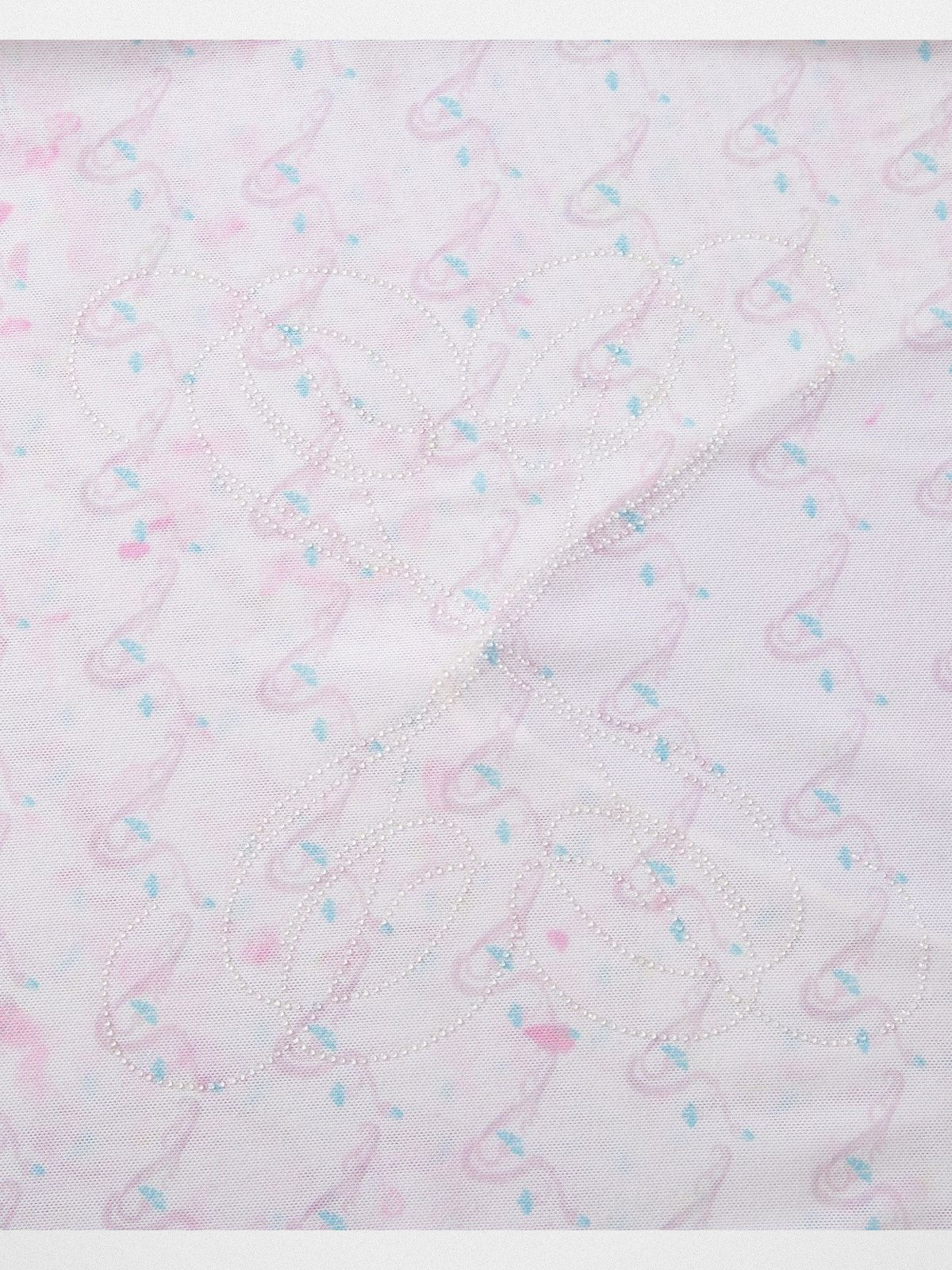 THELIGHT OFFICIAL Textured V Neck Bow T Shirt in White - Detail