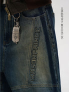 MasonPrince Panelled Workwear Denim Shorts in Blue - On Model