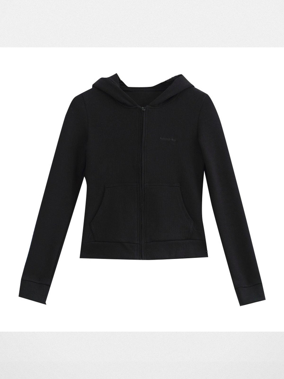 THELIGHT OFFICIAL Slim Fit Zip Up Hoodie in Black