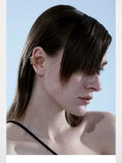 BLACKHEAD Snake Shape Ear Cuff in Silver - On Female Model