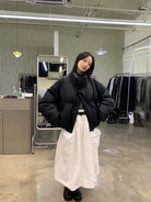 NeverSeez Air Layer Bubble Skirt in Black - On Model