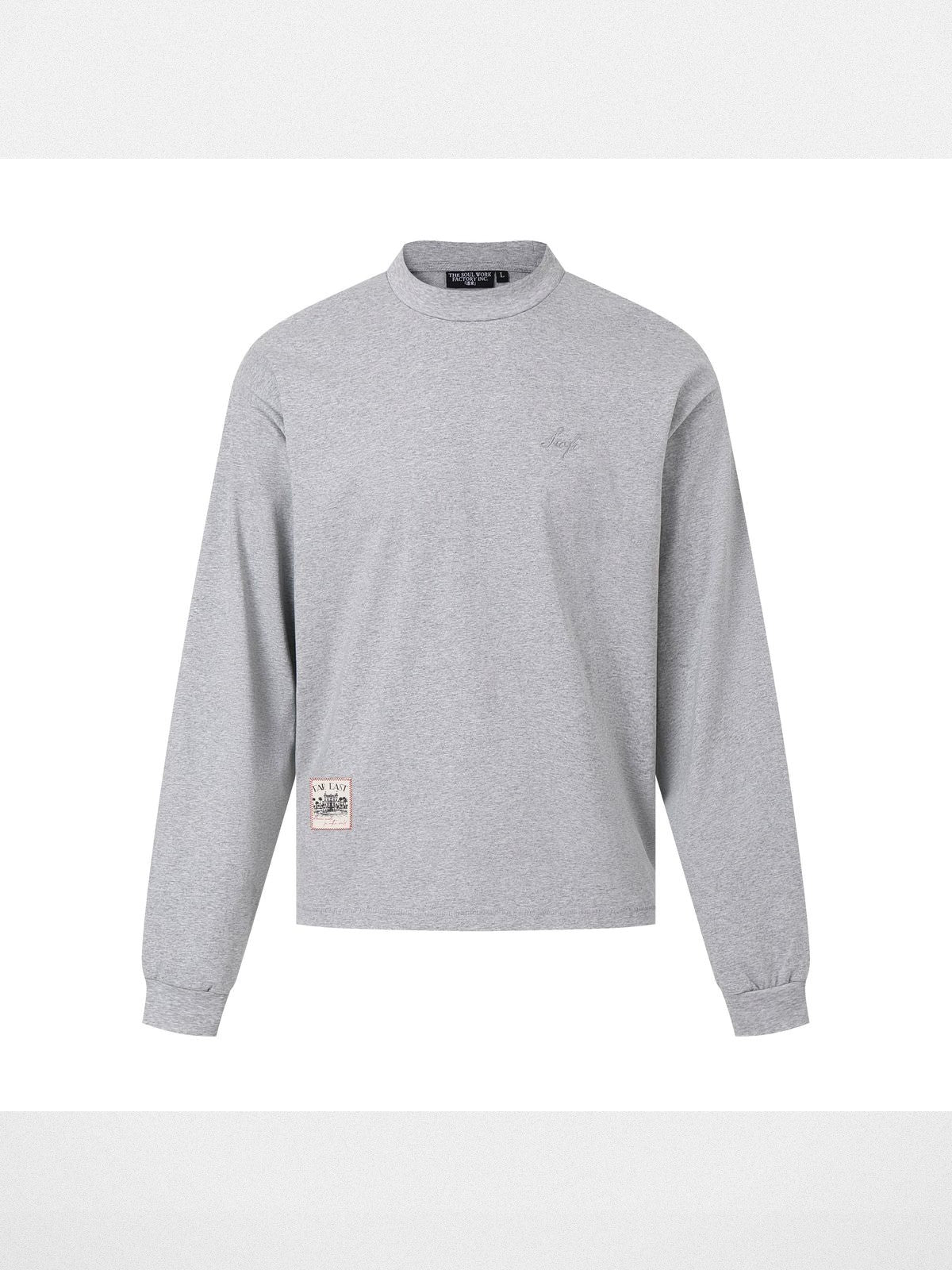 SWFI Heavyweight Embroidered Long Sleeve Tee in Gray