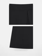 SHUSHUTONG Lamb Wool Side Slit Mini Skirt in Black - Detail