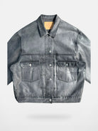 UNKNOWNWORLD Washed Grey Coated Trucker Jacket in Gray