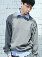 NANS Oversized Pima Cotton Sweatshirt in Gray - On Male Model