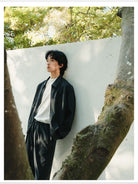 ROYA Washable Wool Blend Zip Jacket in Gray - On Model