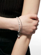 BLACKHEAD Double Layer Pearl Pendant Bracelet in Silver - On Model
