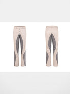 Roolrren Homme Two Tone Spliced Slub Jeans in White