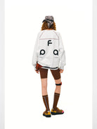 FPA Contrast Stitch Thermal Sweatshirt in Gray - On Model