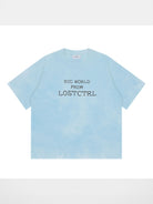 LOSTCTRL Cross Stitch Graphic Tee in Sky Blue
