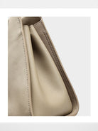 HONGU Leather Chain Strap Shoulder Bag in Beige - Detail