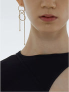 BLACKHEAD Wrapped Chain Drop Earrings in Silver - On Model