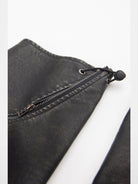 THELIGHT OFFICIAL Washed Faux Leather Blazer Leg Warmers in Black - Detail