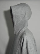AFterTaste Boxy Ribbed Cotton Hoodie in Gray - On Model