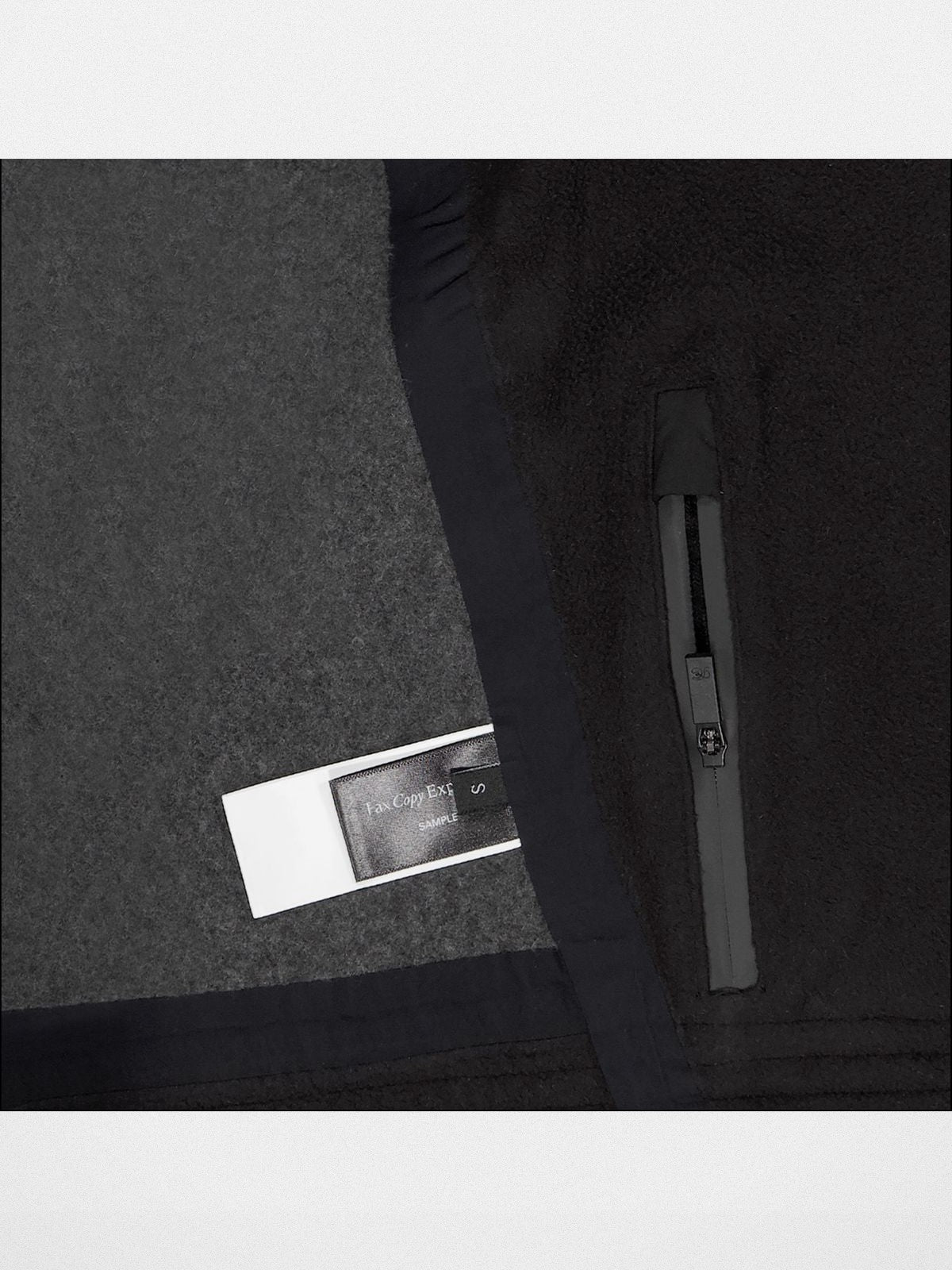 FaxCopyExpress Detachable Pad Cropped Fleece Jacket in Black - Detail