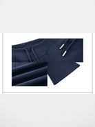 RARELY ALIKE Ribbed Waist Cinchable Flare Pants in Navy - Detail