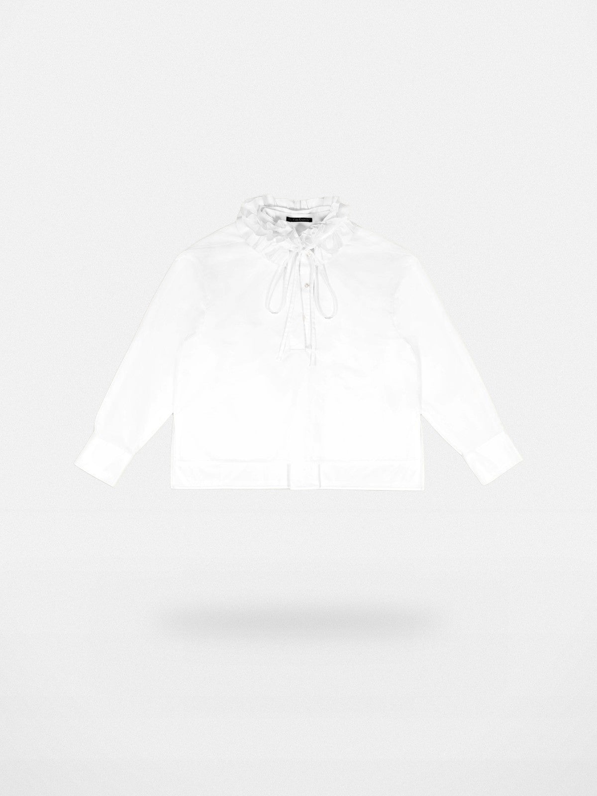 Fax Copy Express Detachable Ruff Collar Shirt in White