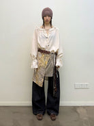 NeverSeez Curved Leg Selvedge Jeans in Raw Indigo - On Model