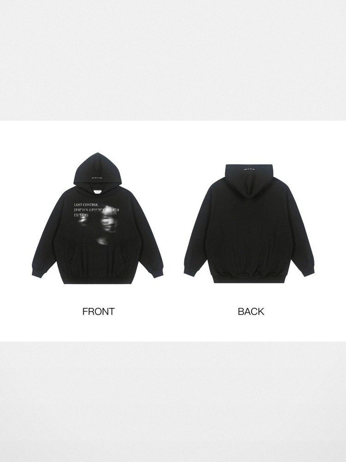 LOSTCTRL Heavyweight Graphic Hoodie in Black