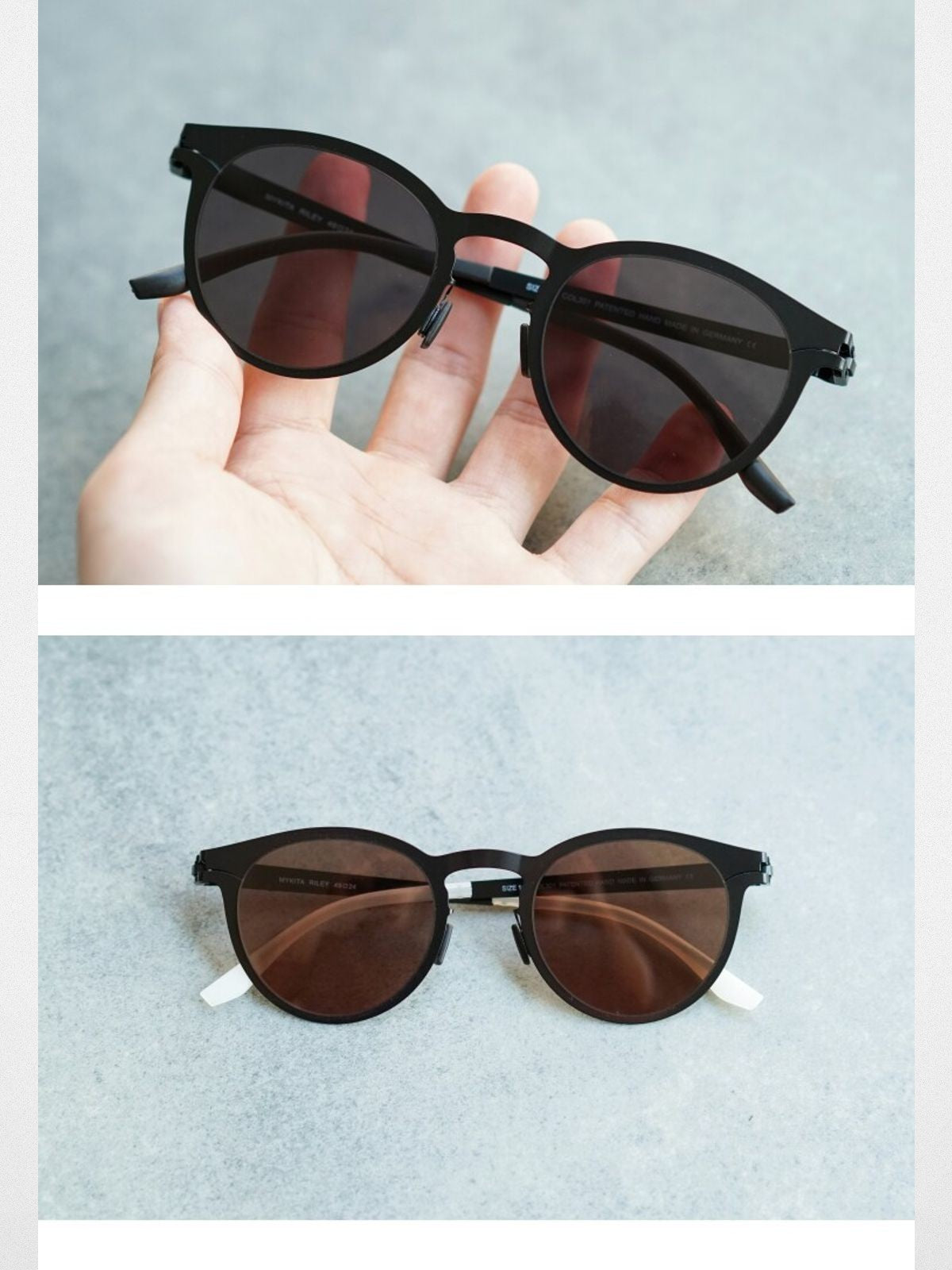 FUTURE UPDATE Screwless Pure Titanium Sunglasses in Black - On Female Model