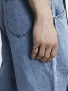 BLACKHEAD Structural Two Tone Star Ring in Gold - On Male Model