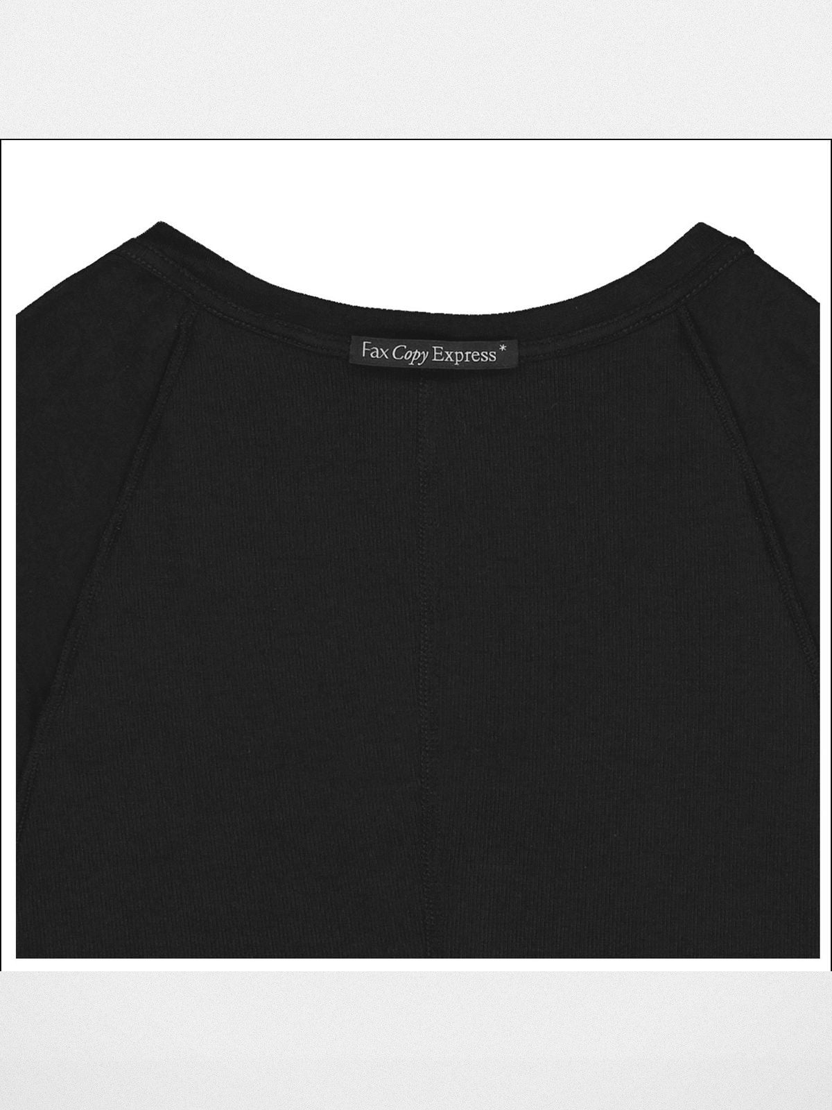 Fax copy express Modal Cashmere U Neck Top in Black - Detail