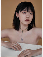 BLACKHEAD Two Tone Chocolate Block Ear Cuff in Yellow - On Female Model