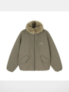 FPA Faux Mink Collar Down Parka in Olive