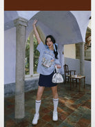 BeerBro Rabbit Graphic Oversized T Shirt in Sky Blue - On Model