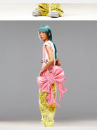 CFIERCE Nylon Bow Crossbody Bag in Pink - On Female Model