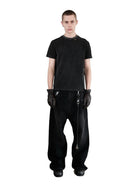 UNKNOWNWORLD Washed Distressed Slim Fit T Shirt in Black - On Model