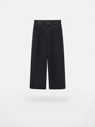NANS 13oz Diagonal Seam Straight Jeans in Black