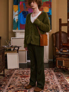 Retro 21 Center Seam Micro Flare Trousers in Green - Lifestyle