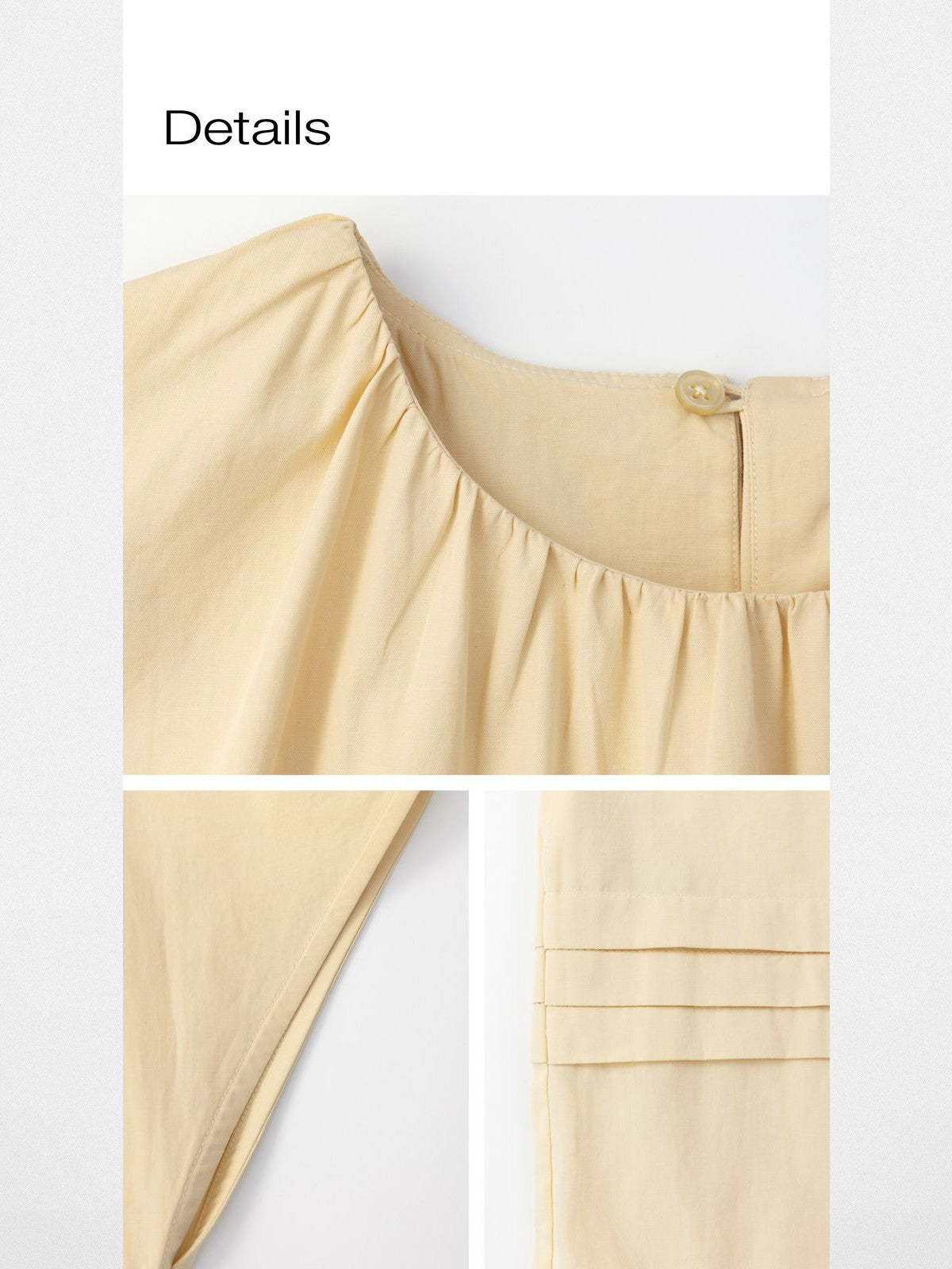 RandomPiece Eco Cotton Hemp Tiered Maxi Dress in Cream - Detail