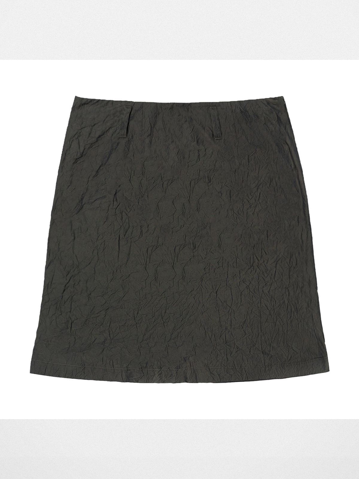 Simple Project Crinkled Texture Micro Flare Mini Skirt in Gray