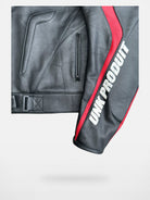 UNKNOWNWORLD Cowhide Leather Racing Jacket in Black - Detail