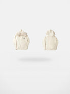 BIGGOLD STUDIO Fur Trimmed Cable Knit Zip Hoodie in White #color_white