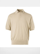 Roya Cotton Cashmere Knit Polo in Beige