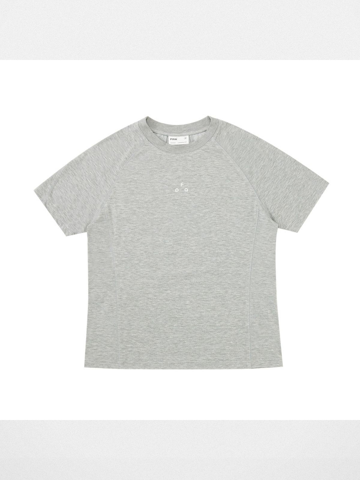 FPA Heathered Logo Crop Tee in Gray