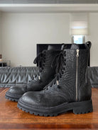 UNKNOWNWORLD Maryam Horse Leather Norwegian Welt Boots in Black - Lifestyle