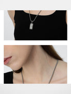 BLACKHEAD 316 Steel Pendant Necklace in Silver - On Female Model